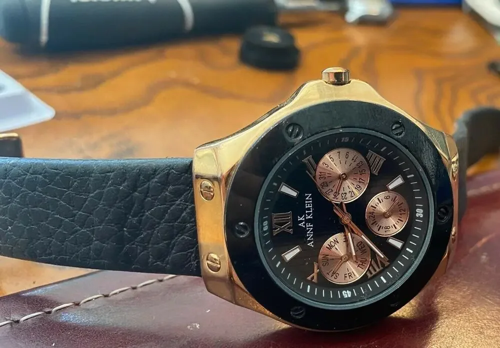 Women's 40mm Anne Klein AK Watch 10/8288, Rose Gold Tone, Leather Band